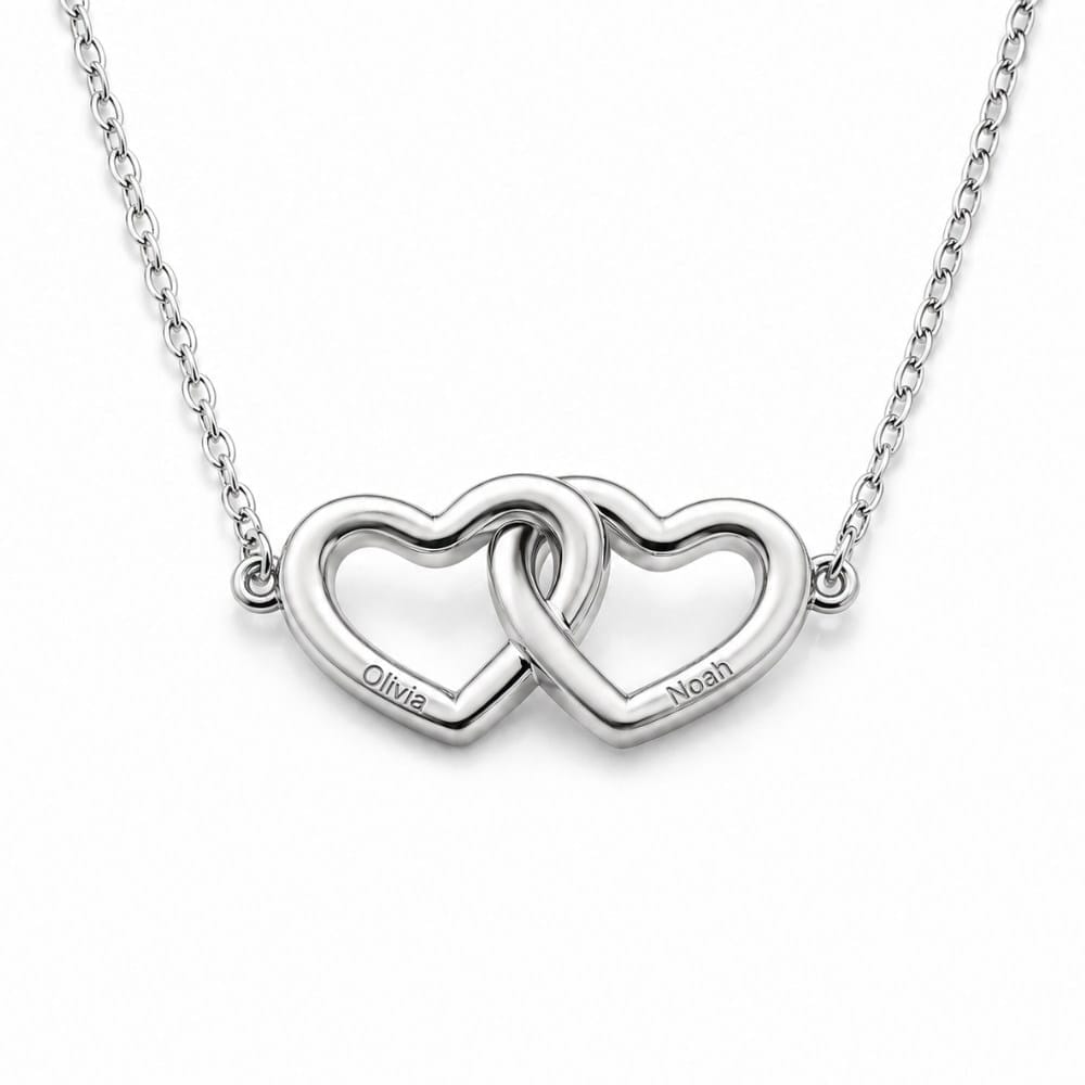 collana cuori connessi personalizzabile con due iniziali