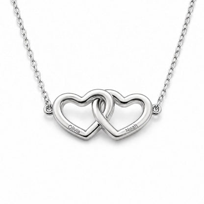 collana cuori connessi personalizzabile con due iniziali