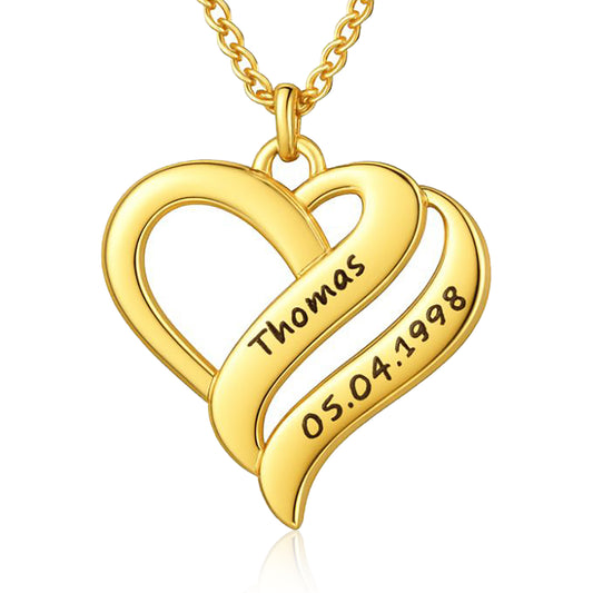 collana cuori uniti personalizzabile con nomi