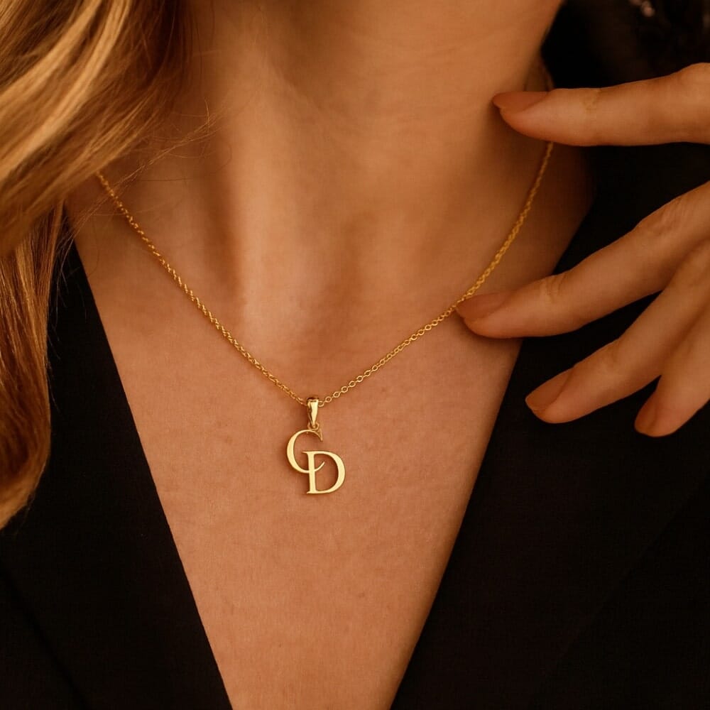collana monogramma personalizzato iniziali intrecciate