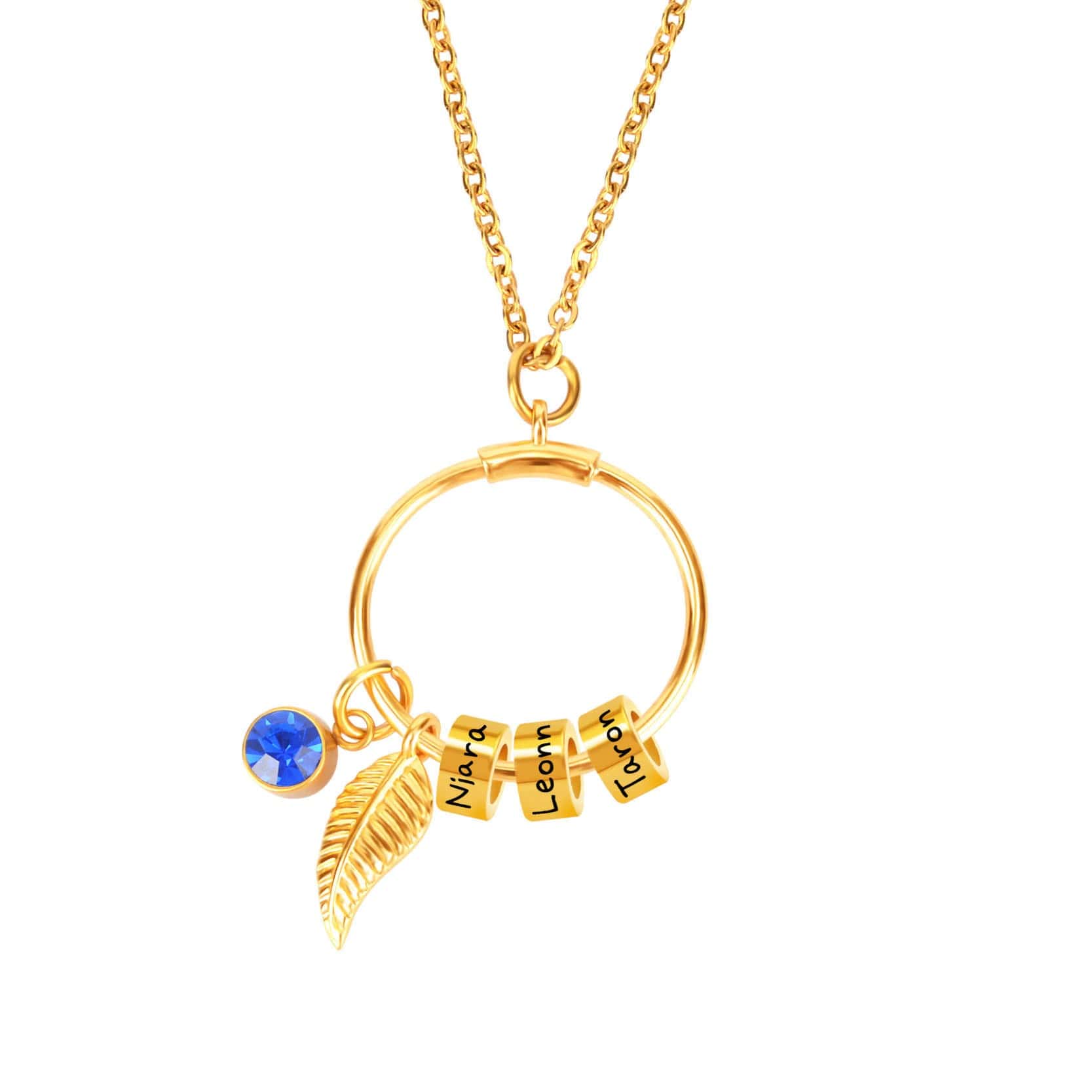 collana personalizzabile con cerchi incisi e nomi acciaio
