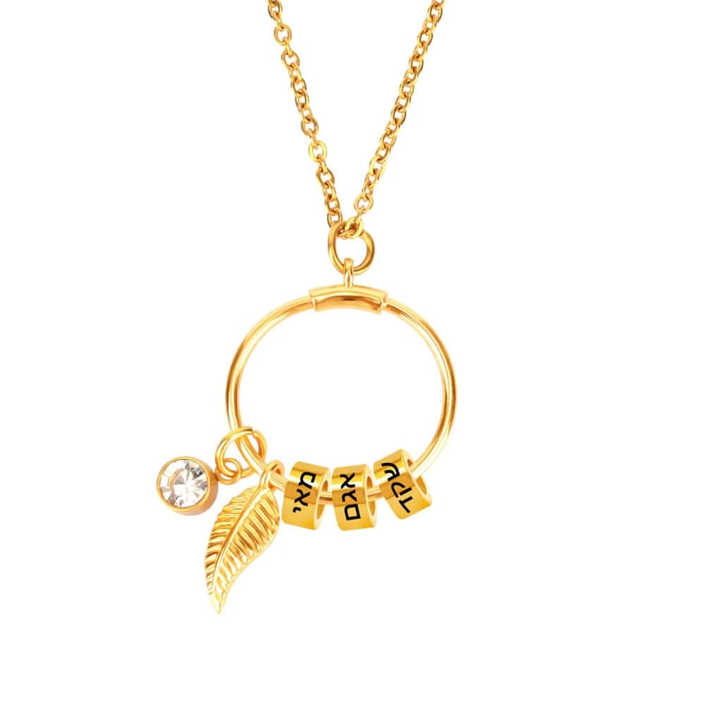 collana personalizzabile con cerchi incisi e nomi acciaio