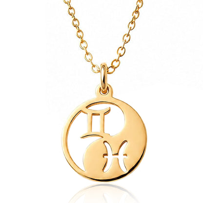 collana personalizzata con due simboli zodiacali in acciaio
