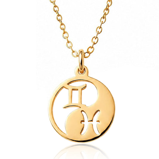 collana personalizzata con due simboli zodiacali in acciaio
