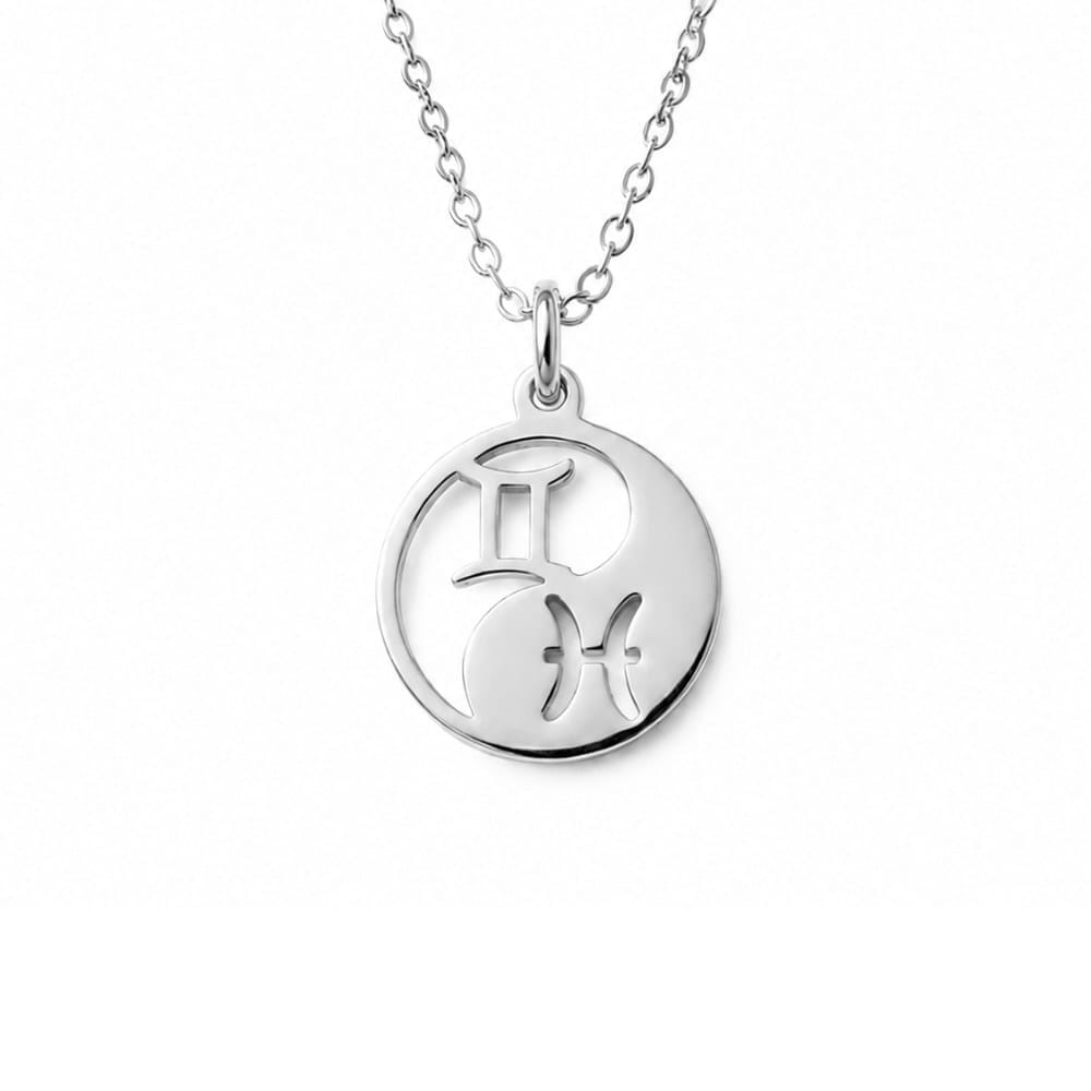 collana personalizzata con due simboli zodiacali in acciaio