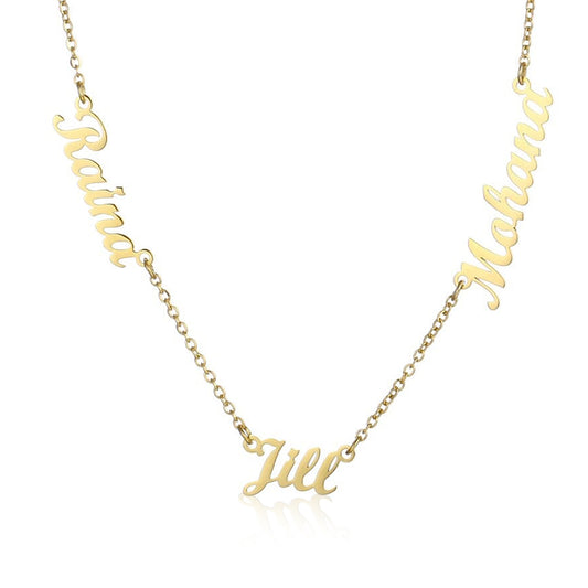 collana personalizzata con fino a tre nomi in acciaio inossidabile