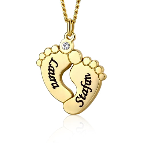 Collana Piedino Personalizzata con Zircone Inciso