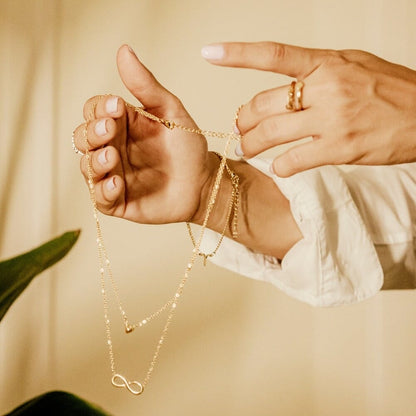 Collana Infinito e Cuore Oro