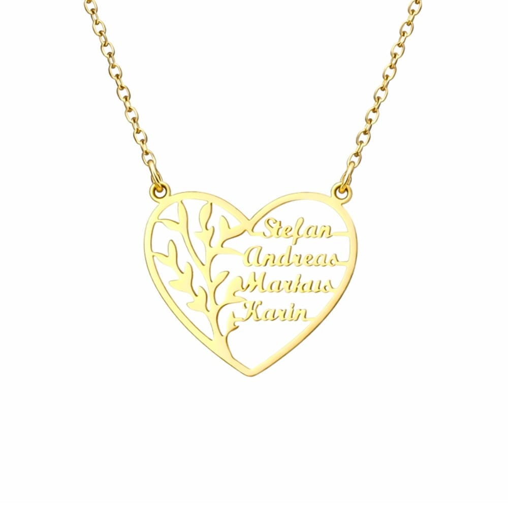 Collana Albero della Vita con Nomi incisi in Argento, Oro, Oro Rosa