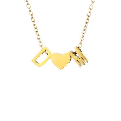 Collana con Iniziali e Cuore Personalizzata Oro Argento