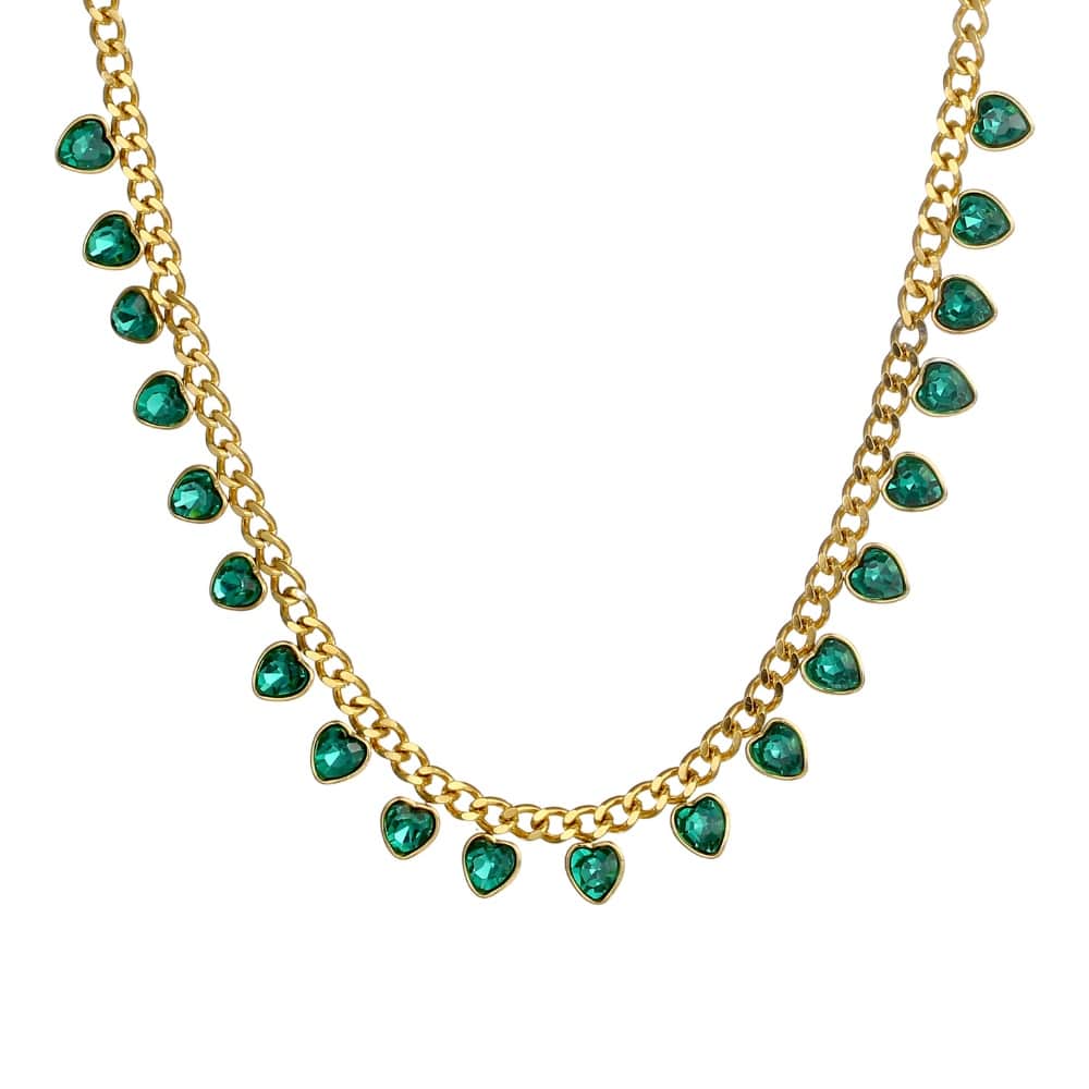 Collana Personalizzata Cuori Incisi in Acciaio Oro 18K