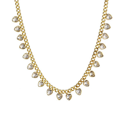 Collana Personalizzata Cuori Incisi in Acciaio Oro 18K