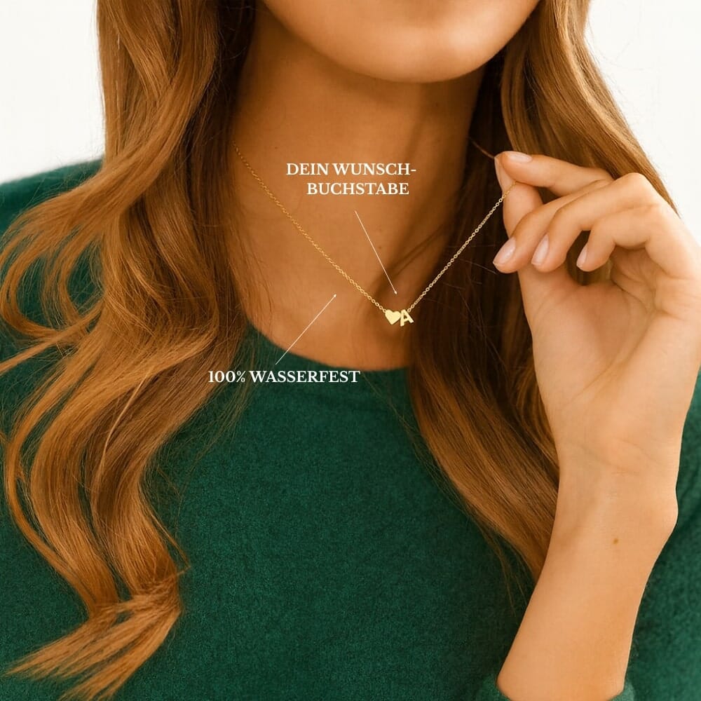 Collana con Iniziale e Cuore Personalizzabile Oro Argento