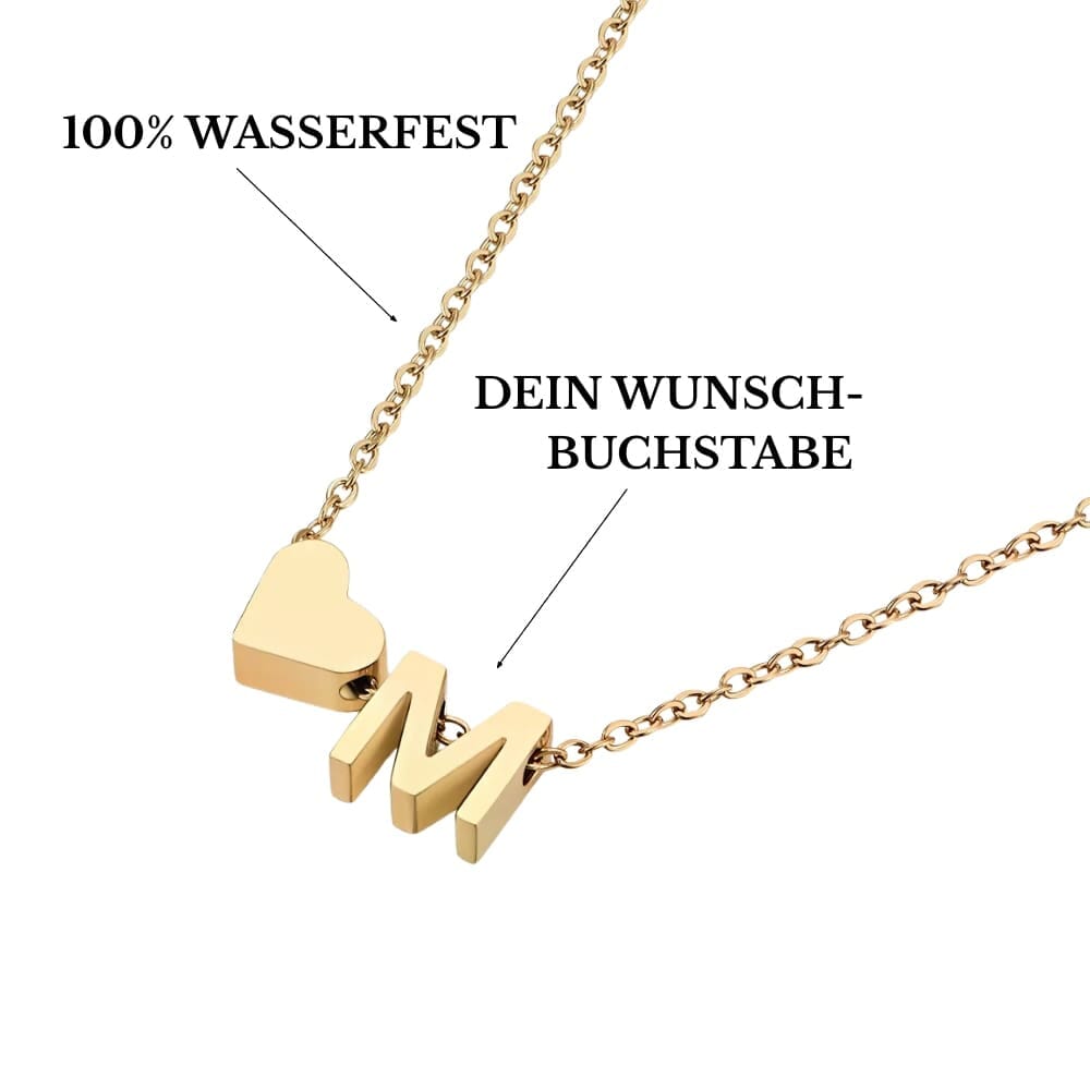 Collana con Iniziale e Cuore Personalizzabile Oro Argento