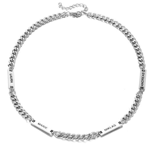 Collana con Nomi Incisi in Acciaio Personalizzata