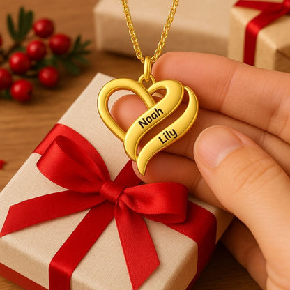 Collana Cuori Uniti Personalizzata con Nomi Oro/Argento/Oro Rosa