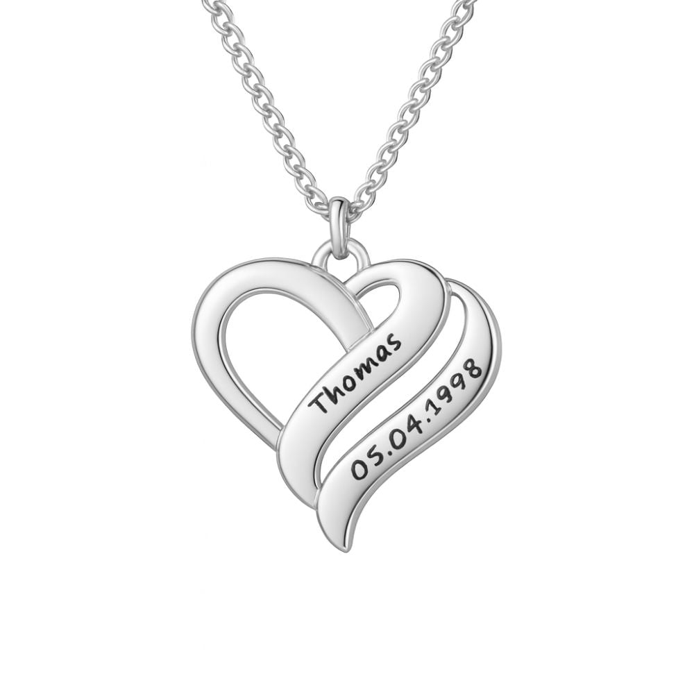 Collana Cuori Uniti Personalizzata con Nomi Oro/Argento/Oro Rosa