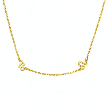 Collana Zodiaco Personalizzata con 2 Simboli Incisi