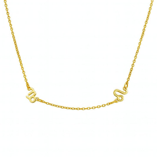 Collana Zodiaco Personalizzata con 2 Simboli Incisi