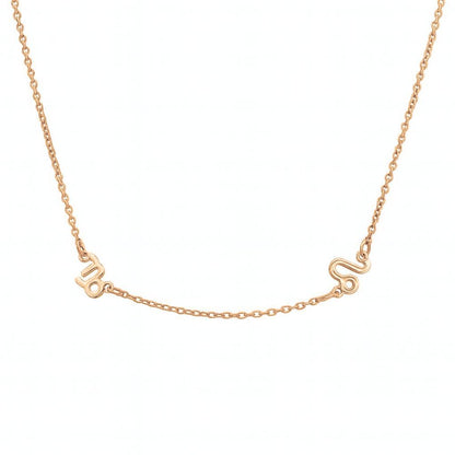 Collana Zodiaco Personalizzata con 2 Simboli Incisi
