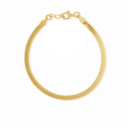 Bracciale Herringbone 3mm Acciaio Inox Placcato Oro 18K