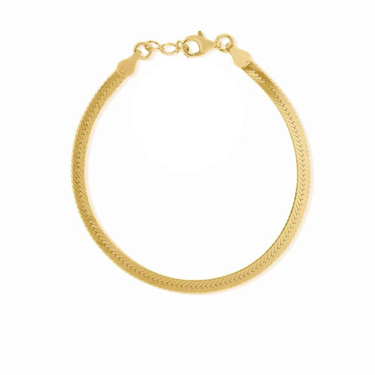 Bracciale Herringbone 3mm Acciaio Inox Placcato Oro 18K