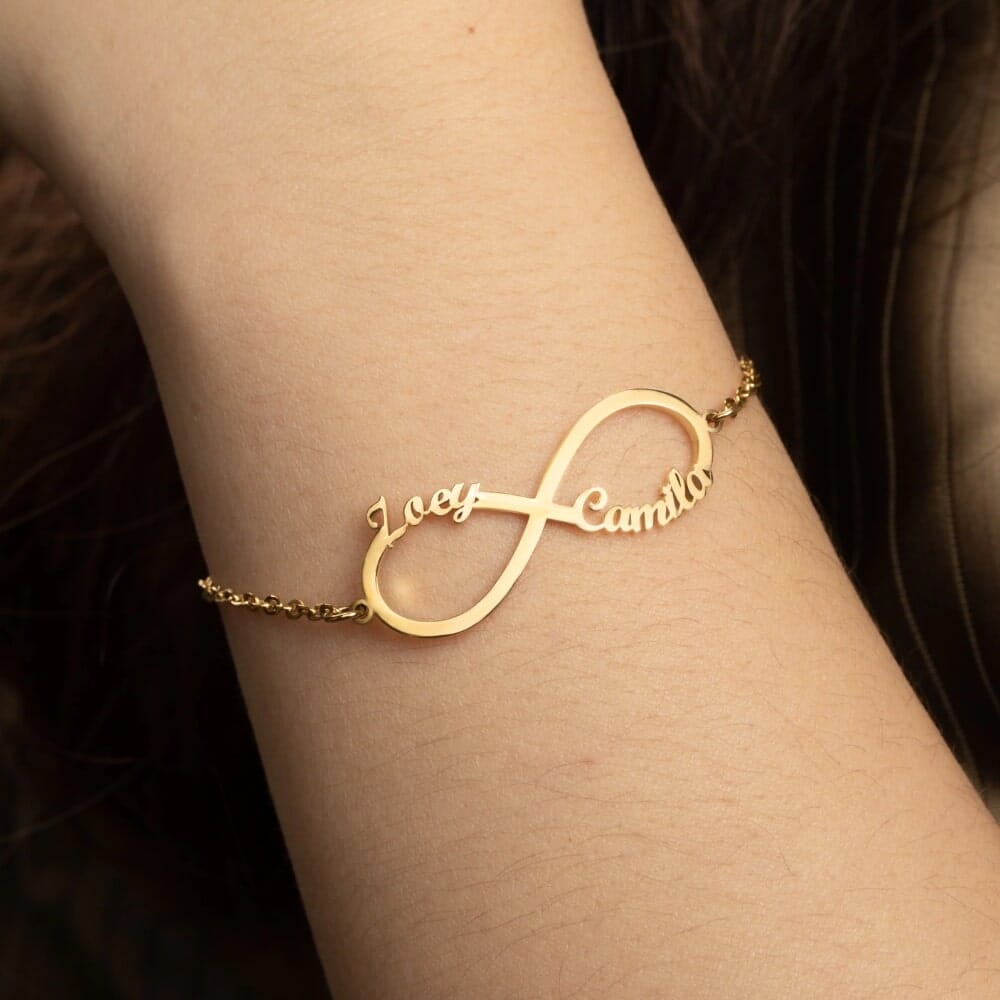 Bracciale Infinito Personalizzato con Nomi Acciaio