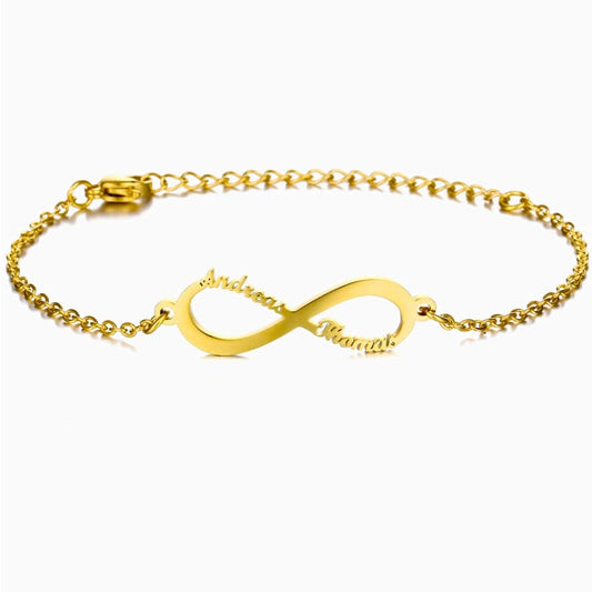 Bracciale Infinito Personalizzato con Nomi Acciaio