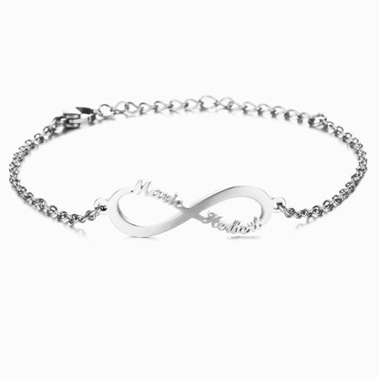 Bracciale Infinito Personalizzato con Nomi Acciaio