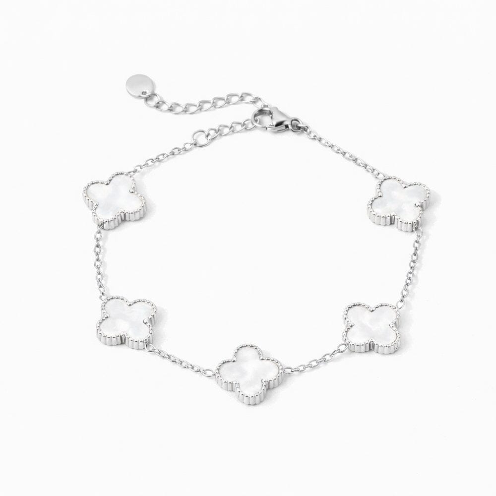 Bracciale Personalizzato Trifoglio Inciso in Acciaio