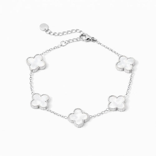 Bracciale Personalizzato Trifoglio Inciso in Acciaio