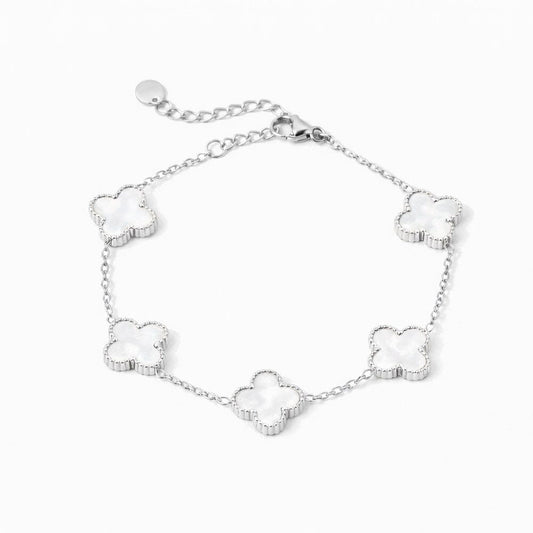 Bracciale Personalizzato Trifoglio Inciso in Acciaio