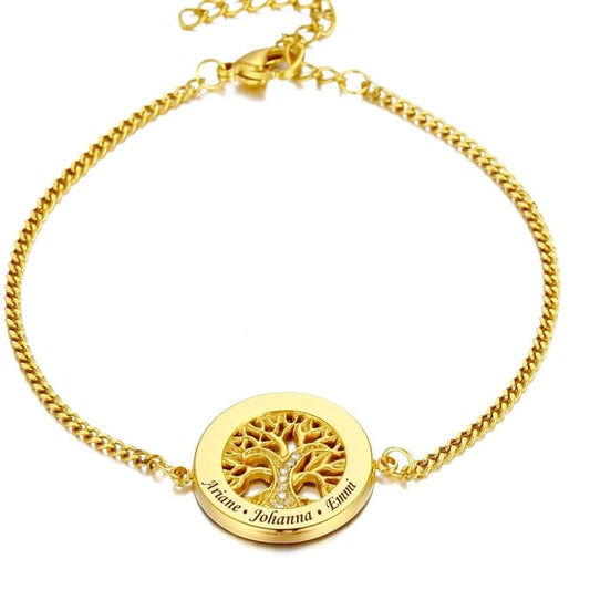 Bracciale Albero della Vita Personalizzato Oro/Argento