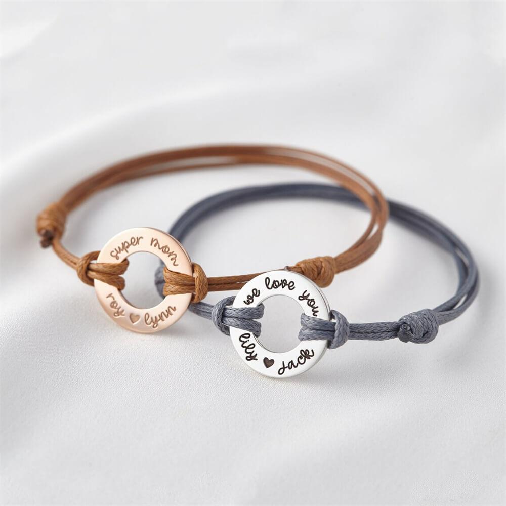 Bracciale Personalizzato con Anello Inciso Acciaio