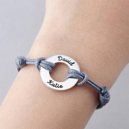 Bracciale Personalizzato con Anello Inciso Acciaio