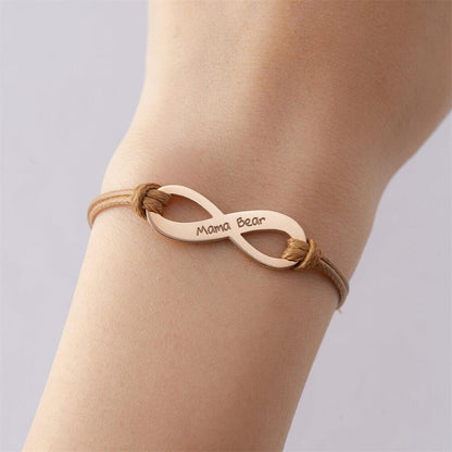 Bracciale Infinito Personalizzato Inciso Oro Rosa Argento