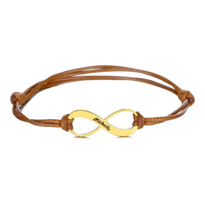Bracciale Infinito Personalizzato Inciso Oro Rosa Argento