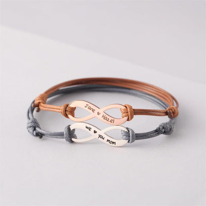Bracciale Infinito Personalizzato Inciso Oro Rosa Argento
