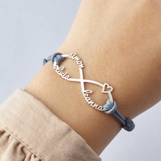 Bracciale Infinito Personalizzato con Incisione in Acciaio