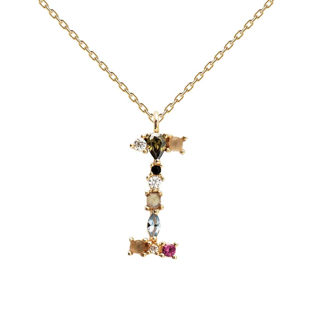 Collana con Iniziale Personalizzata in Argento Placcato Oro