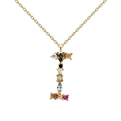 Collana con Iniziale Personalizzata in Argento Placcato Oro
