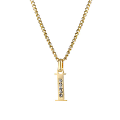 Collana con Iniziale in Acciaio Dorato con Zirconi