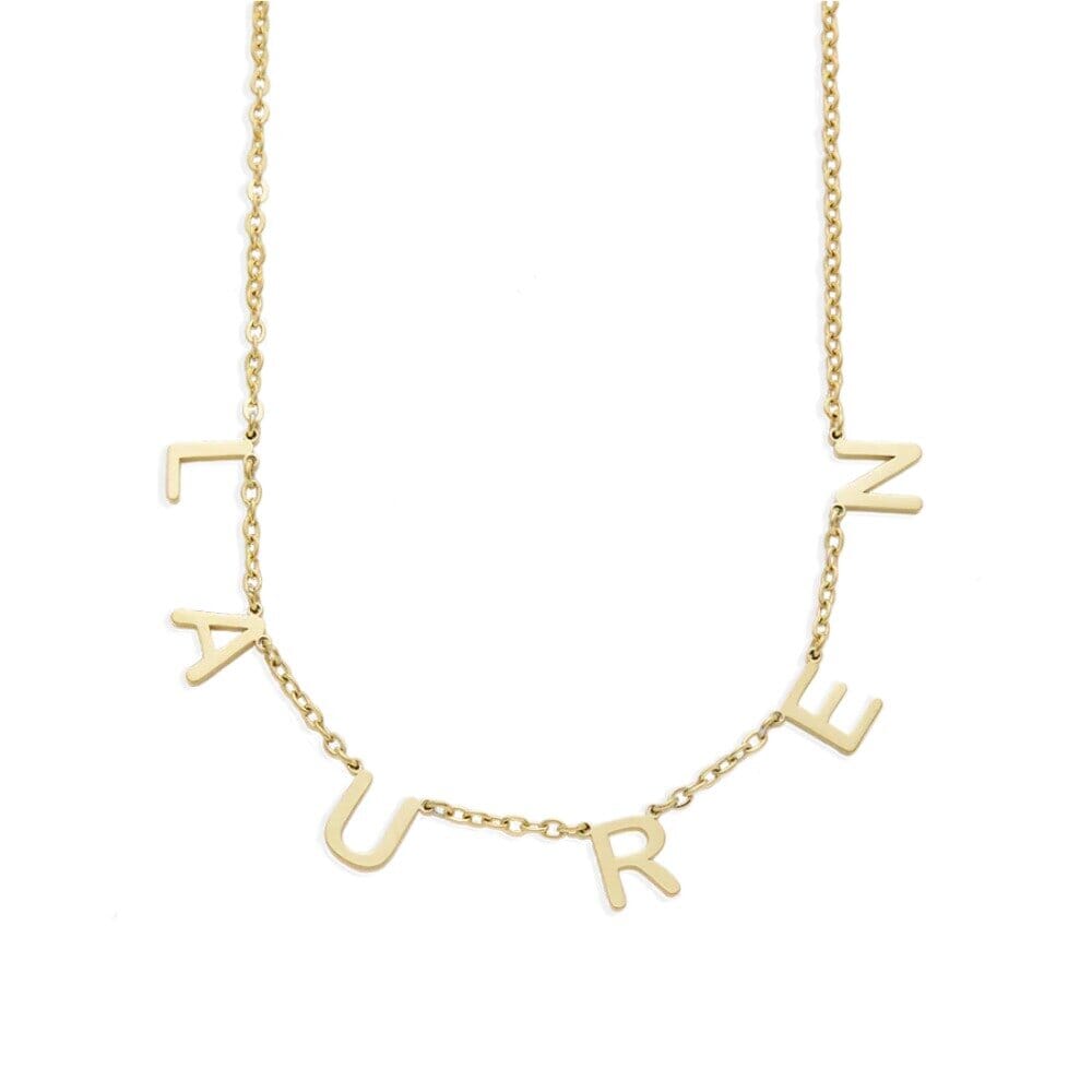 Collana Nome Personalizzata Acciaio Oro
