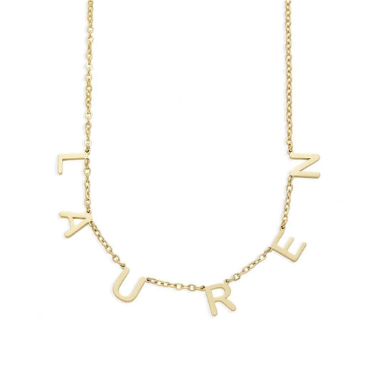 Collana Nome Personalizzata Acciaio Oro