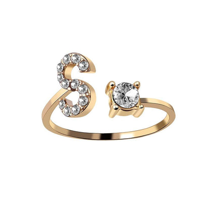 Anello con Iniziale Zirconi Acciaio Placcato Oro