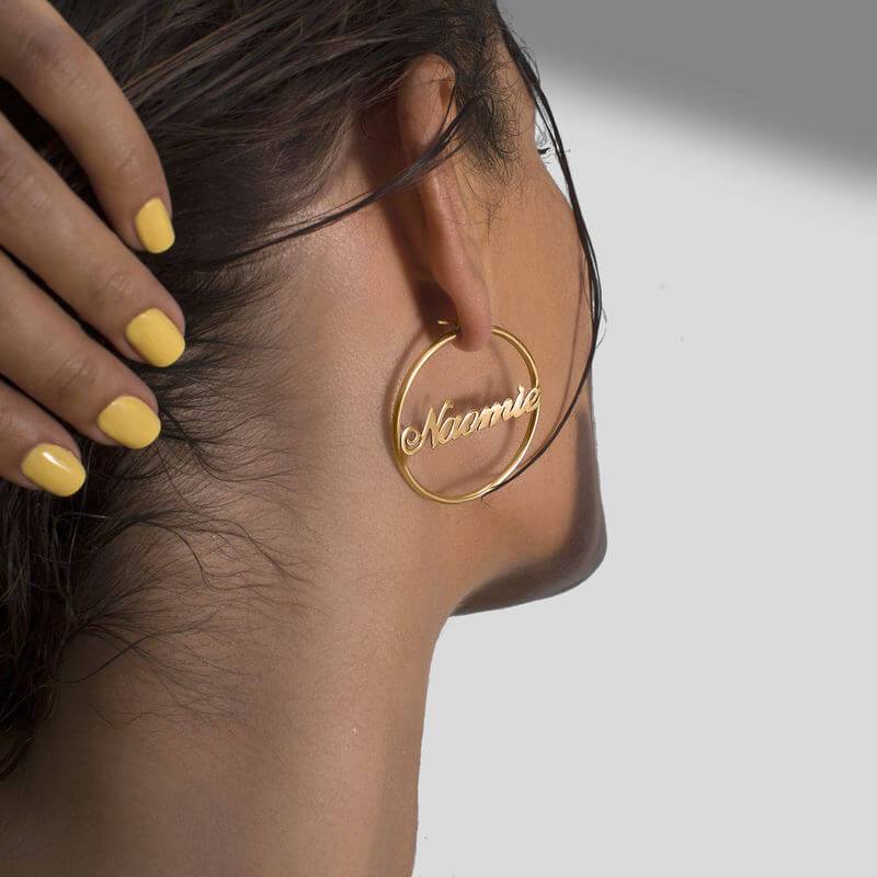 Orecchini a Cerchio Personalizzati in Acciaio Placcato Oro 18K