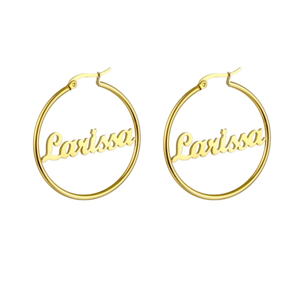 Orecchini a Cerchio Personalizzati in Acciaio Placcato Oro 18K