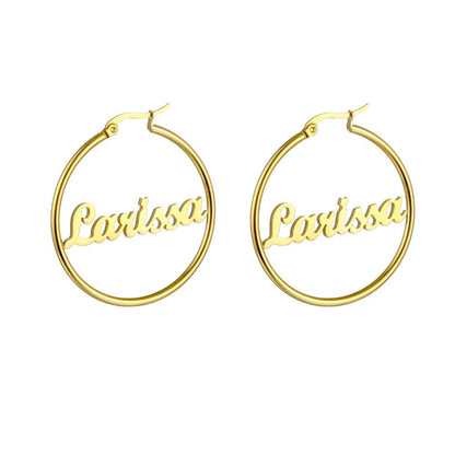 Orecchini a Cerchio Personalizzati in Acciaio Placcato Oro 18K