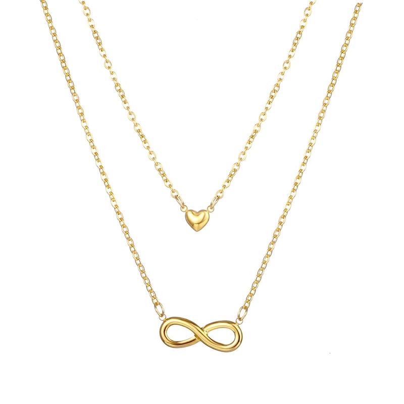 Collana Infinito e Cuore Oro