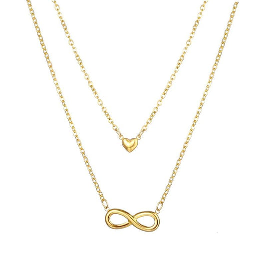 Collana Infinito e Cuore Oro